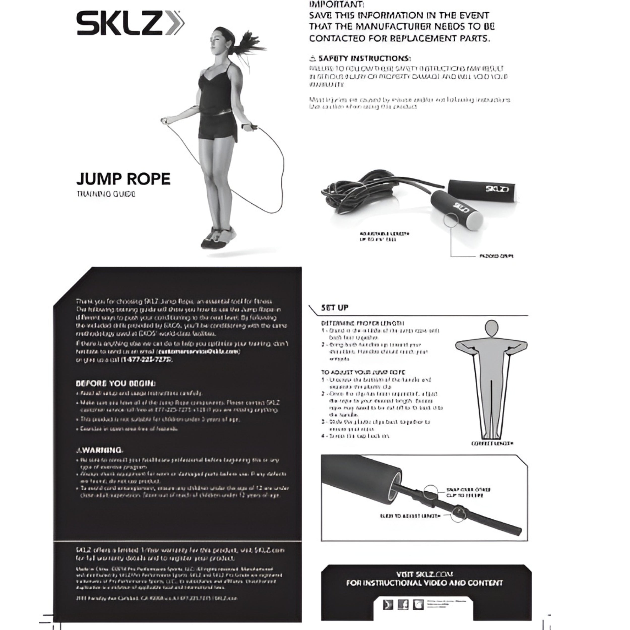 SKLZ JUMP ROPE ADJUSTABLE WITH PADDED GRIPS