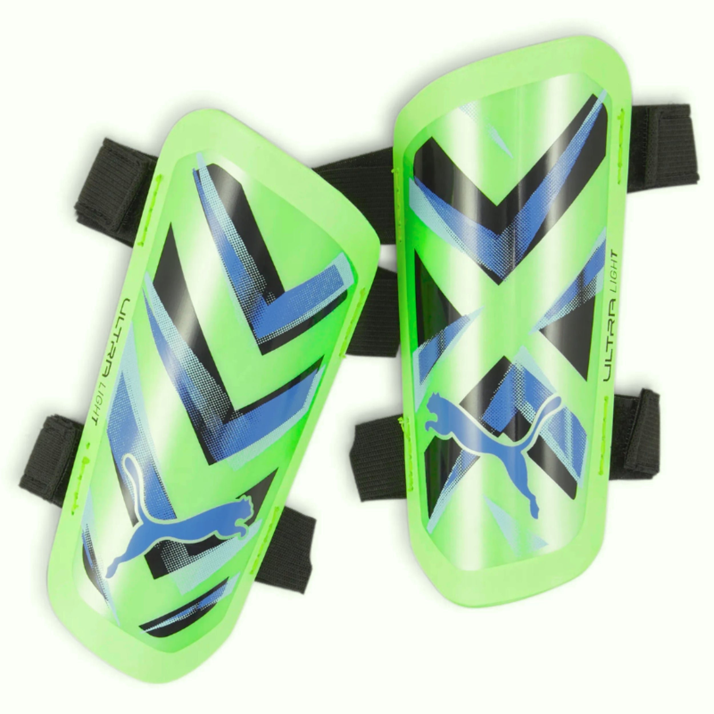 PUMA SHIN GUARD SOCCER ULTRA LIGHT STRAP FIZZY APPLE/BLUEMAZING